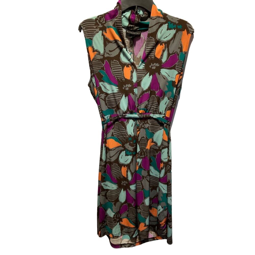 Attention‎ Floral Sleeveless V-Neck Maxi Dress Size L Polyester/Spandex Stretchy